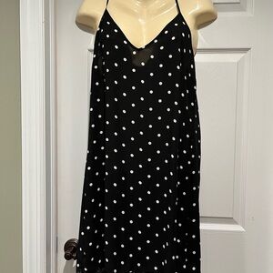 White House Black Market Black and White Polka Dot Chemise